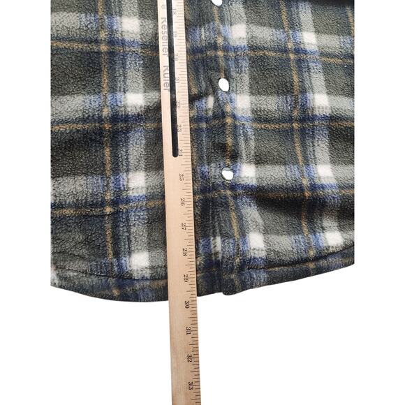 Marks Spencer M&S Fleece Jacquard Check Overshirt 3XL Flannel Shirt Jacket Snap - Picture 7 of 16